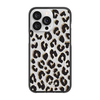 Kate Spade New York iPhone 13 Pro Max Protective Hardshell, City Leopard Black/G