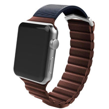 X-Doria Apple Watch Series 6/SE/5/4 (44mm/42mm) Leather Hybrid Band, Red