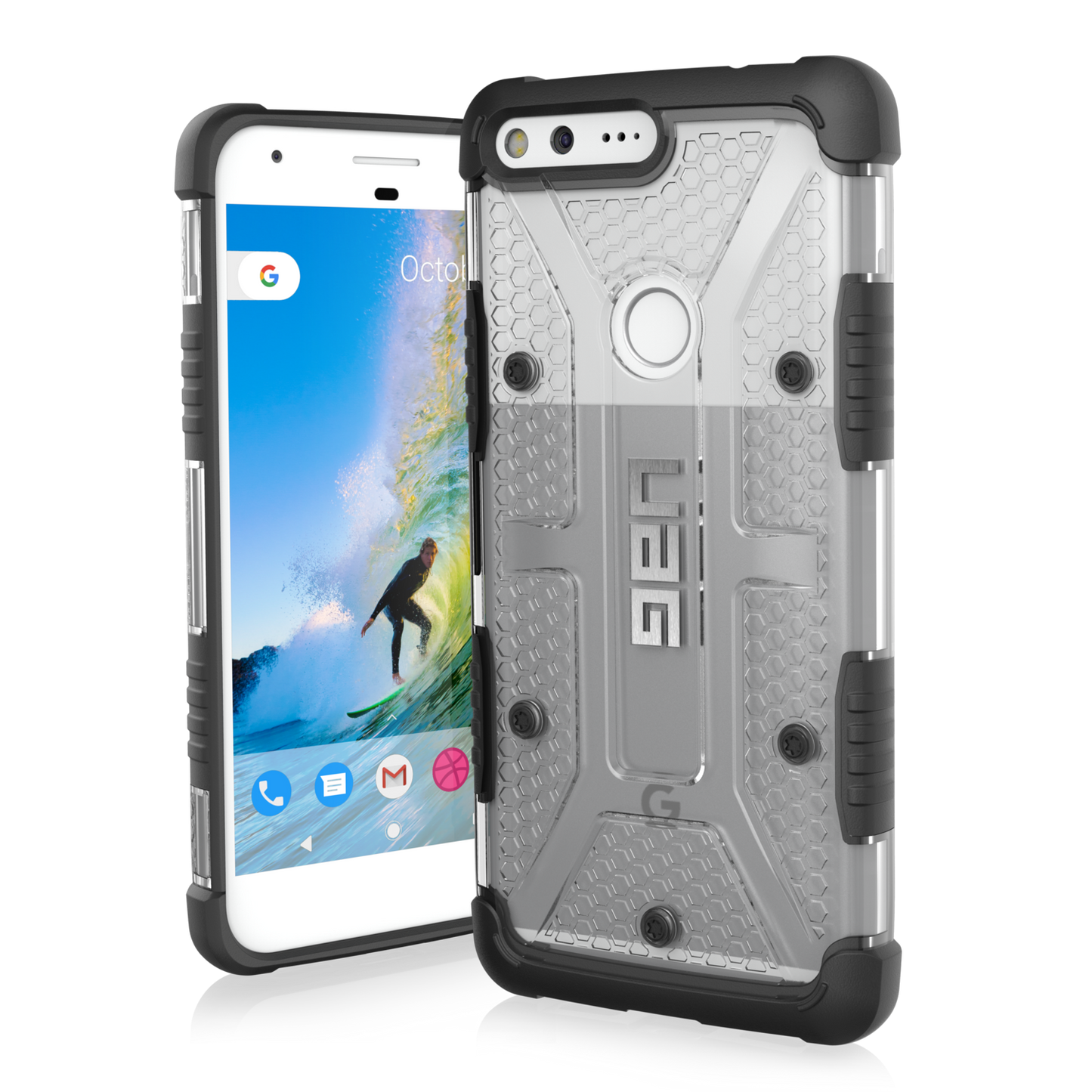 UAG Google Pixel Plasma Case, Ice/Black (Transparent)