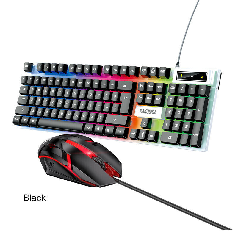 Kaku Fashion Colorful Keyboard And Mouse Set, Black, KSC-734 GUA