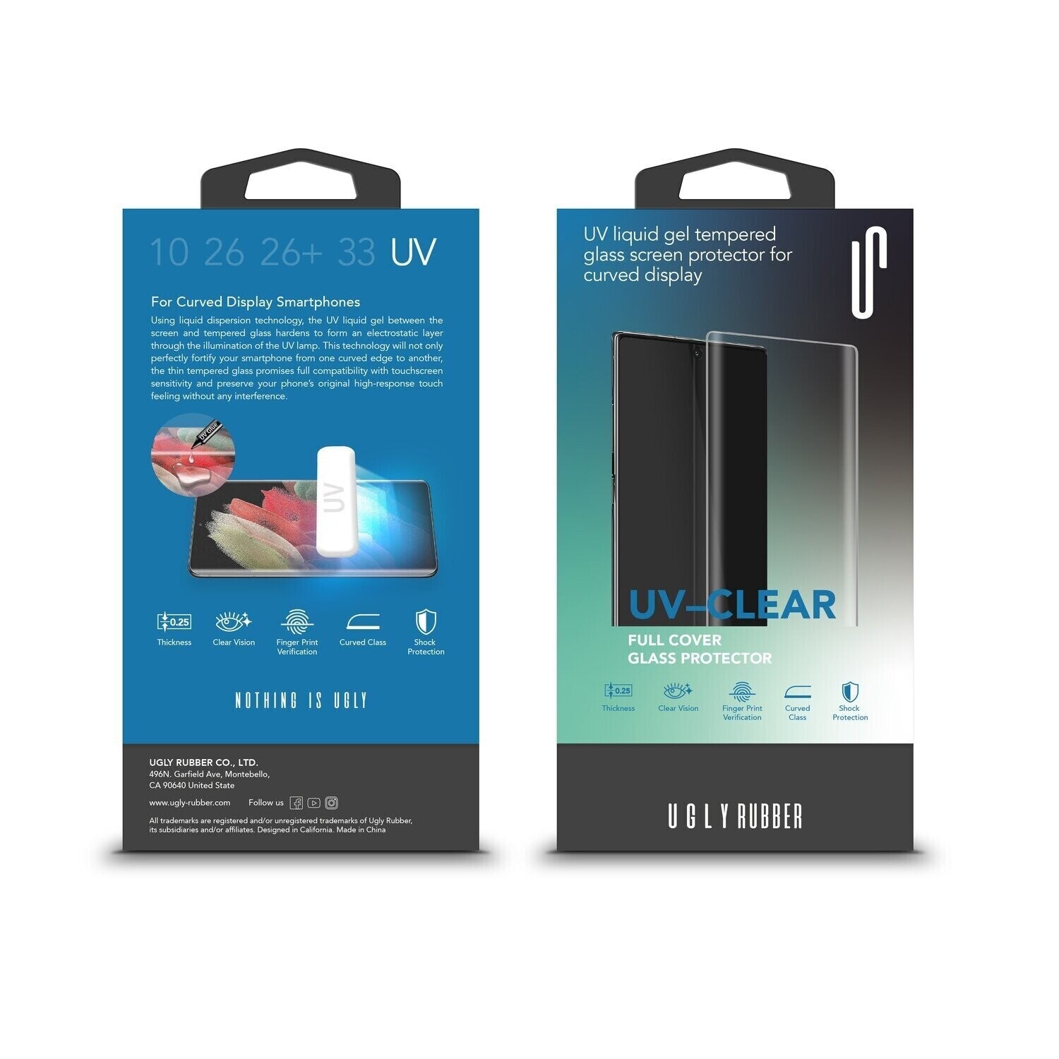 Ugly Rubber Samsung Galaxy S10 UV Liquid Gel Tempered Glass, Clear