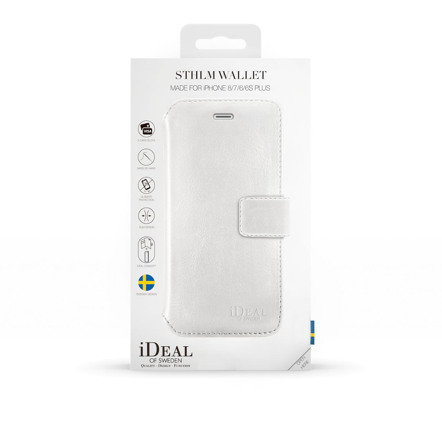 iDeal Of Sweden iPhone 8 Plus STHLM Wallet, White