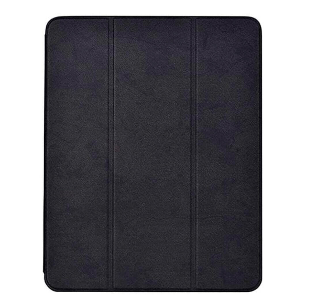 Comma iPad Pro 12.9 (2018) Leather Case with Apple Pencil, Black