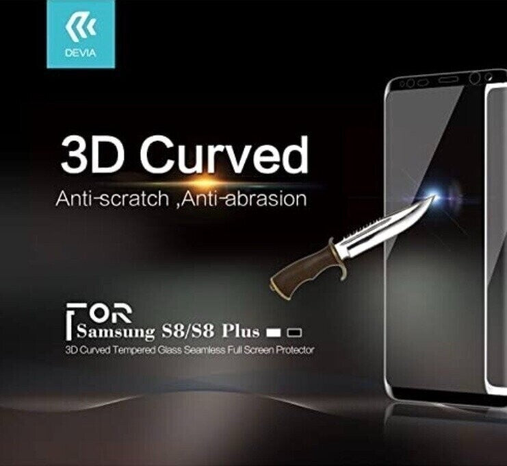 Devia Samsung Galaxy S8/S9 Screen Protector, 3D Curved Tempered Glass Black