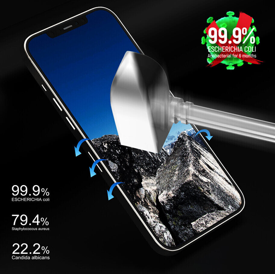 Comma iPhone 12 mini Tempered Glass, Anti-bacterial Black (Screen Protector)