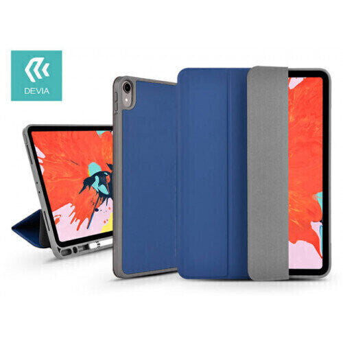 Devia iPad Pro 12.9 (2018) Leather Case with Apple Pencil Slot, Blue