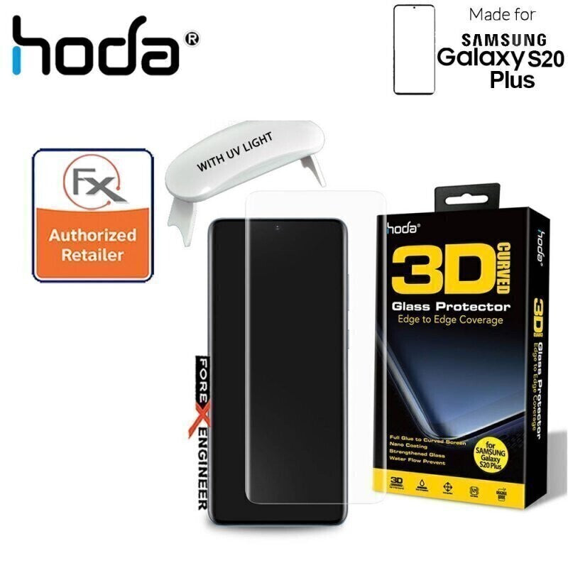 Hoda Samsung Galaxy S20 Plus Tempered Glass, 3D UV Full Glue Full Coverage Case