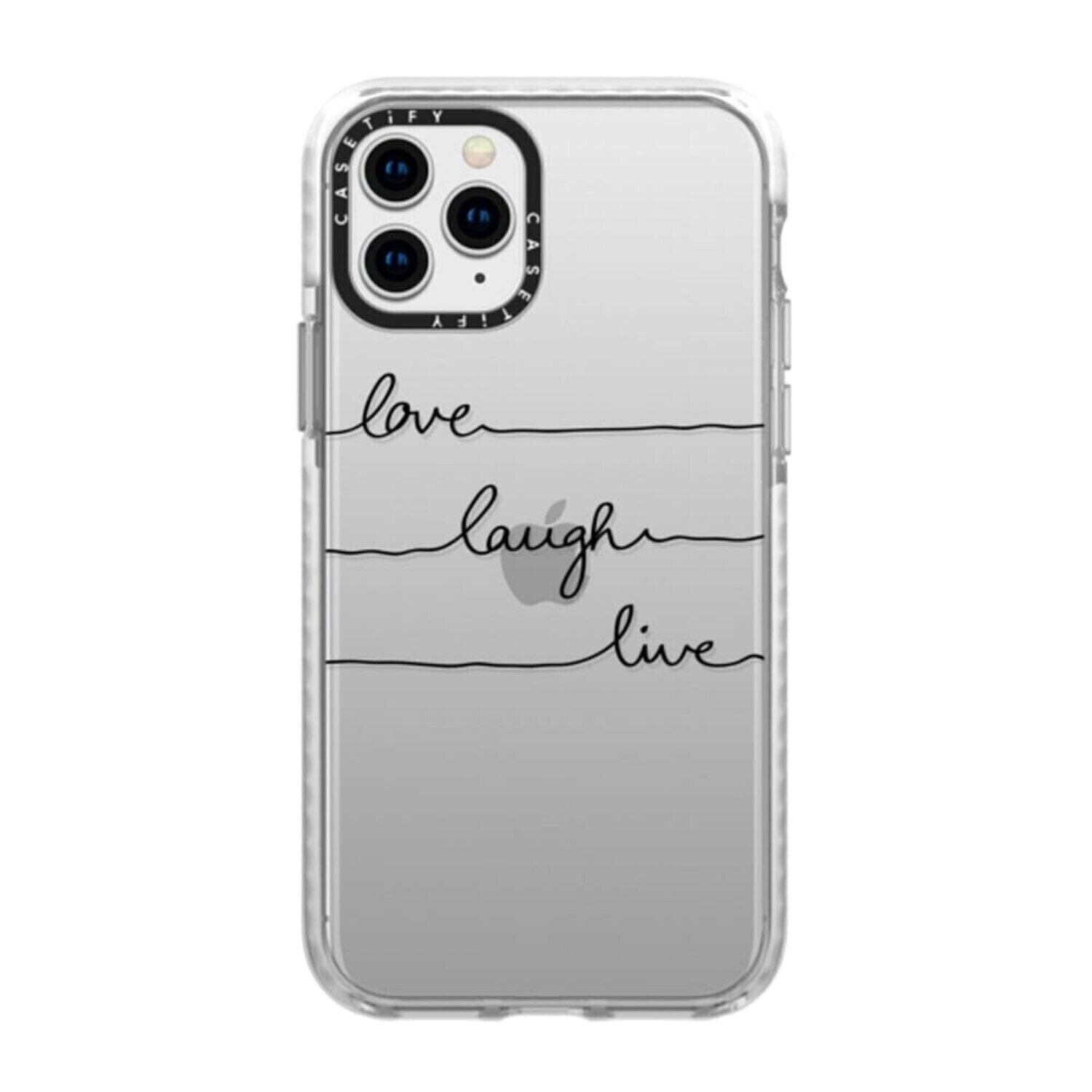 Casetify iPhone 11 Pro Impact Case, Frost Love Laugh Live Transparent