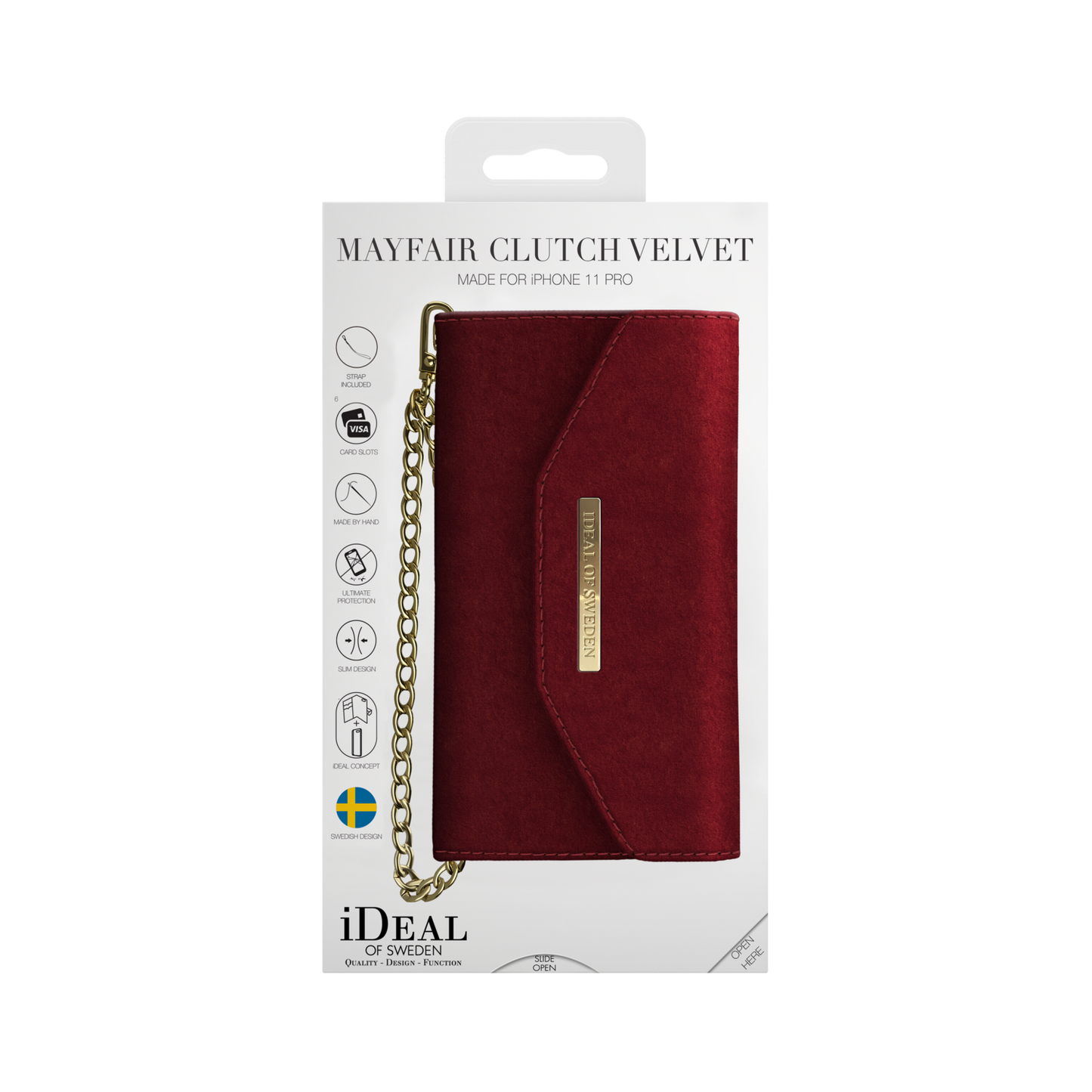 iDeal Of Sweden iPhone 11 Pro Mayfair Clutch Velvet, Red