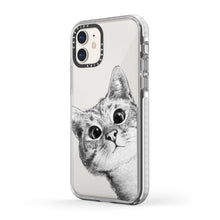 Casetify iPhone 11 Impact Case, Peekaboo Cat On Rose Gold