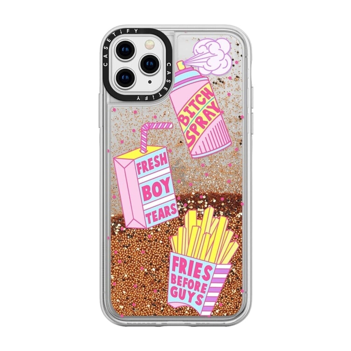 Casetify iPhone 11 Pro Max Glitter Case, Gold Chrome Girl Gang Starter Pack