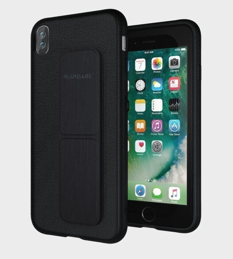 iPearl iPhone X Leather Grip Case, Classic Black