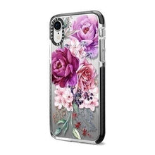 Casetify iPhone XR Impact Case, Frost Purple Peony Watercolor Floral Bouquet