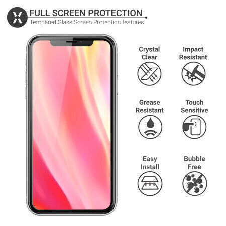 Comma iPhone X Tempered Glass, 3D Curved Full Screen Black (Courts)