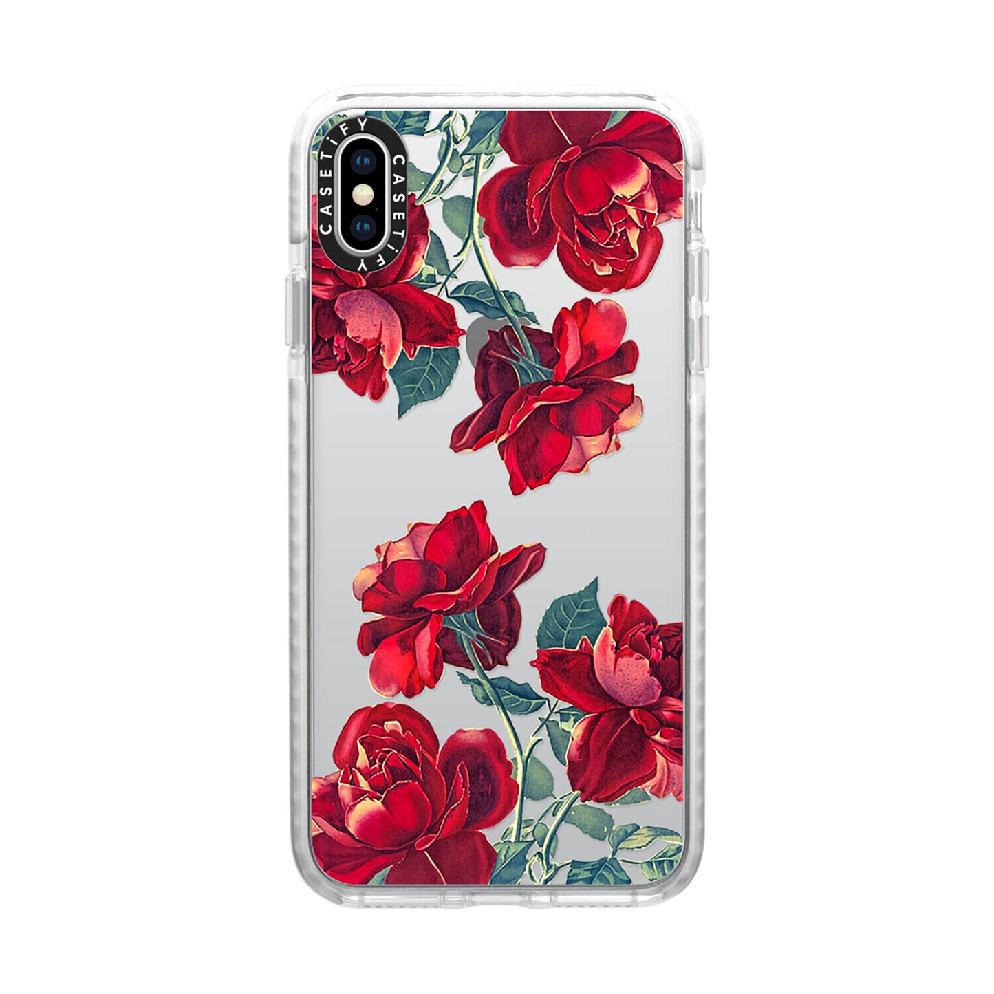 Casetify iPhone Xs Max Impact Case, Frost Red Roses (Transparent)