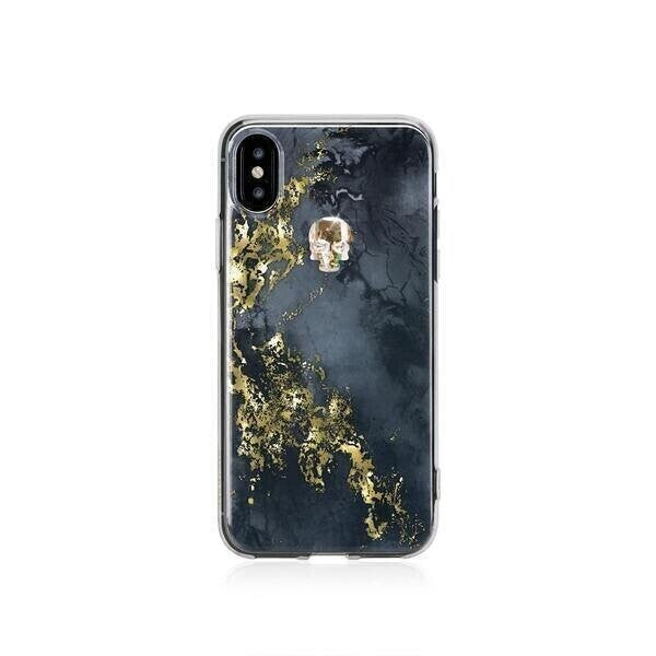 Bling My Thing iPhone X Simple is Beautiful, Treasure Onyx / Hematite Skull