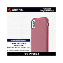 Griffin iPhone X Survivor Strong, Dark Red/Red (GB43768)