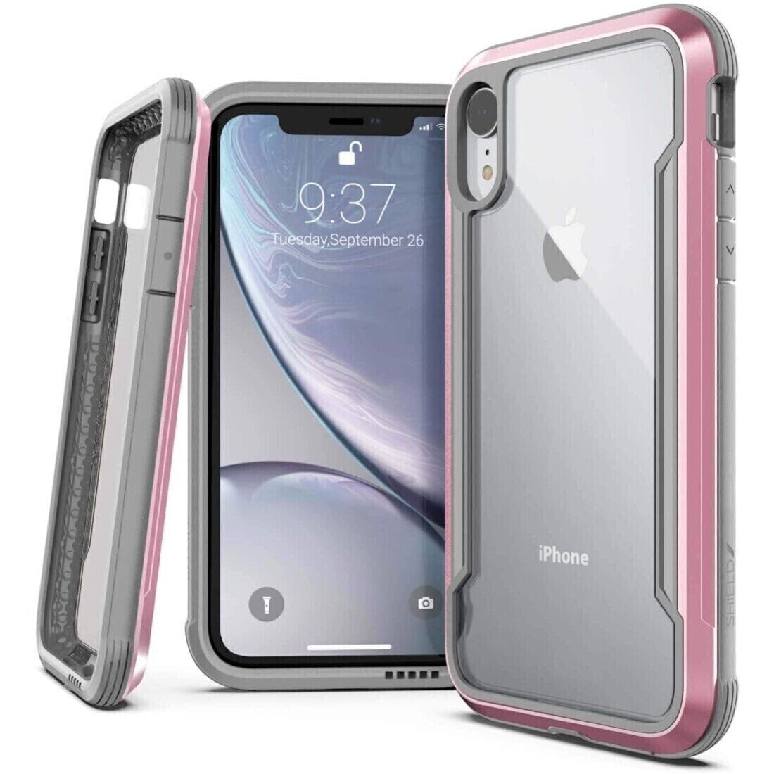 X-Doria iPhone XR Defense Shield, Clear Rose Gold