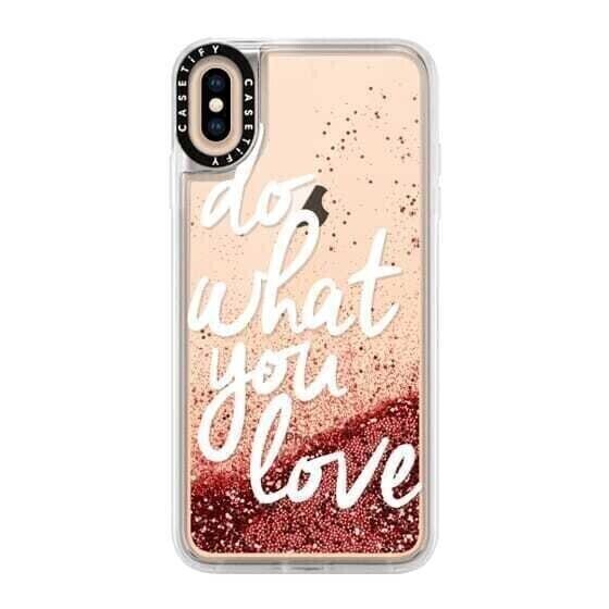 Casetify iPhone Xs Max Glitter Case, Gold Chrome Do What You Love