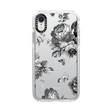 Casetify iPhone XR Glitter Case, Monochrome Silver Black Floral Amour