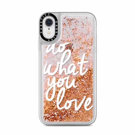 Casetify iPhone XR Glitter Case, Gold Chrome Do What You Love