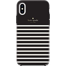 KSNY iPhone XR Protective Hardshell Case, Soft Touch Comold Feeder Stripe Black/