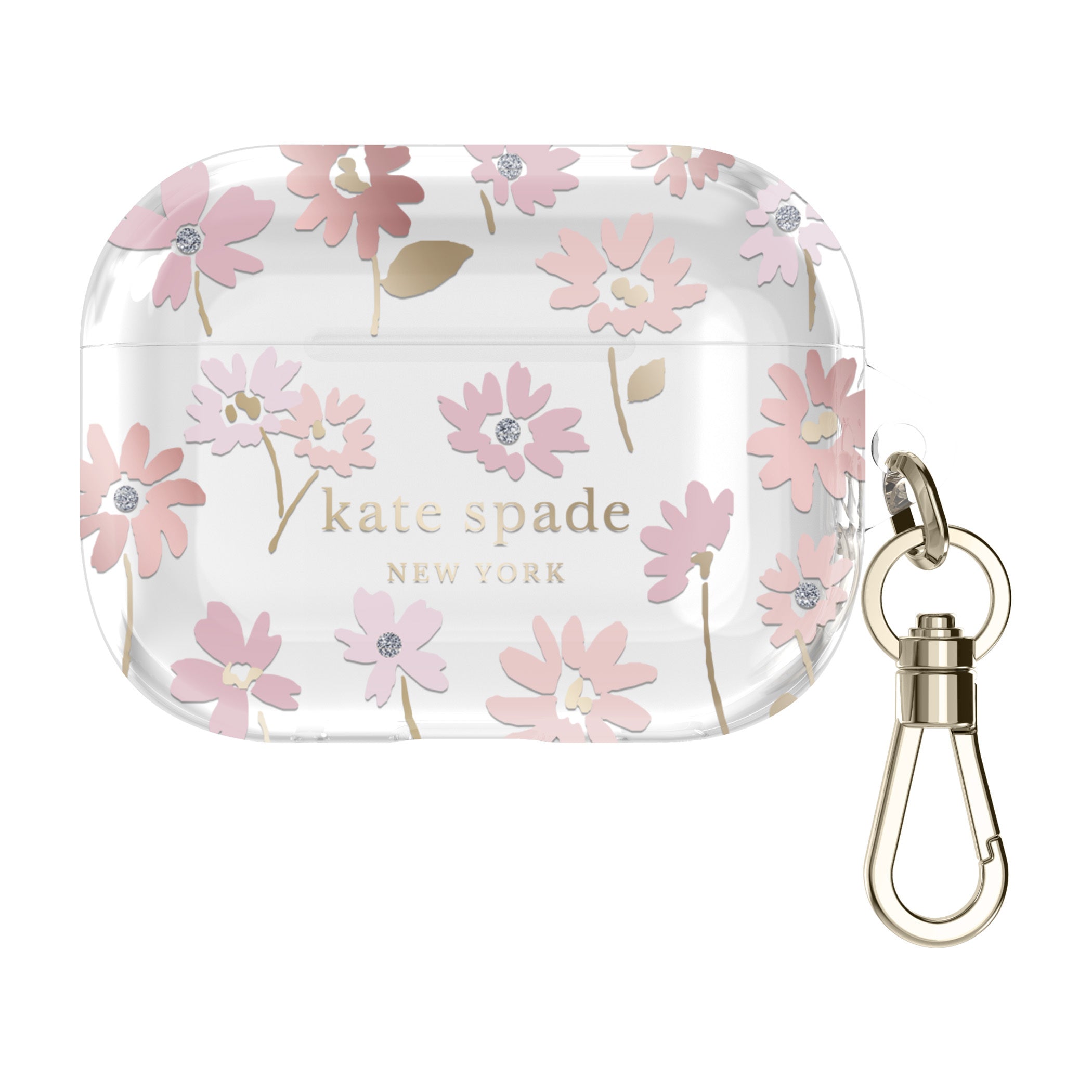 Kate Spade New York AirPods Pro 2 Protective Case, Flower Pot/Blush/Gold Foil