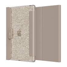 KSNY iPad 7/8/9 10.2&quot; Protective Folio, Gold Glitter/Warm Beige Lambskin/Wa