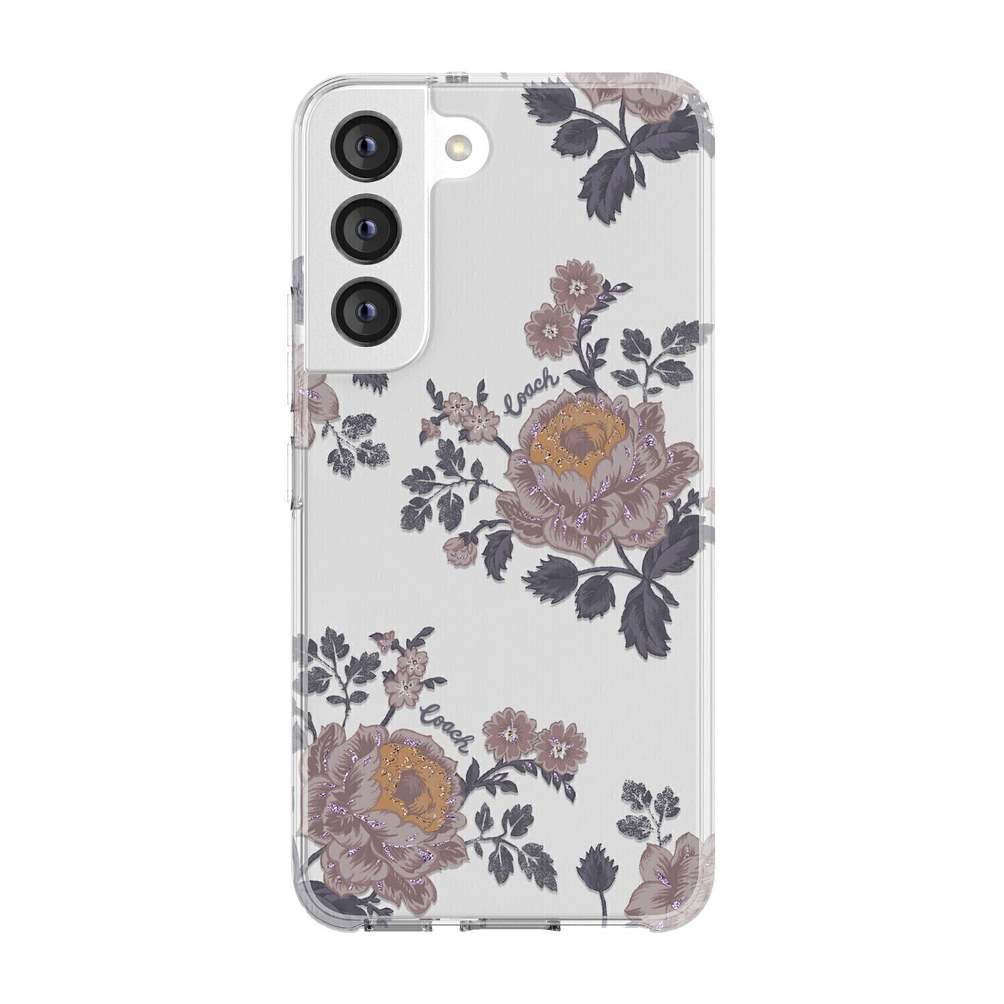 Coach Samsung Galaxy S22 5G Protective, Moody Floral/Purple/Multi/Clear/Glitter