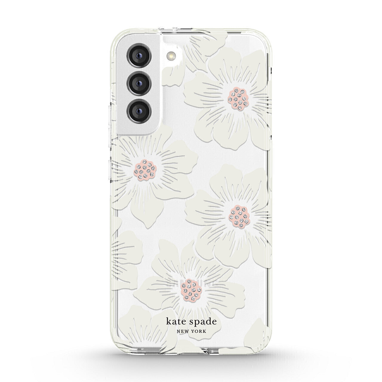 KSNY Samsung Galaxy S22 Plus 5G Defensive Hardshell, Hollyhock Floral Clear/Crea