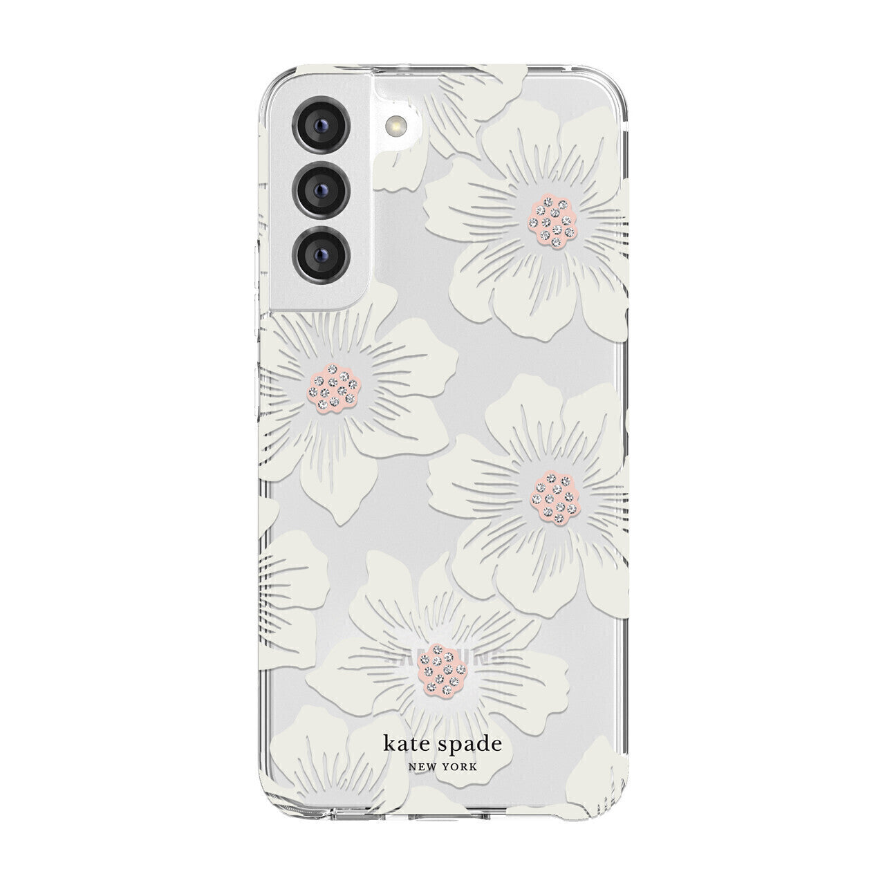 KSNY Samsung Galaxy S22 Plus 5G Defensive Hardshell, Hollyhock Floral Clear/Crea