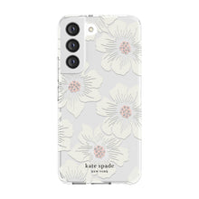 KSNY Samsung Galaxy S22 5G Defensive Hardshell, Hollyhock Floral Clear/Cream wit