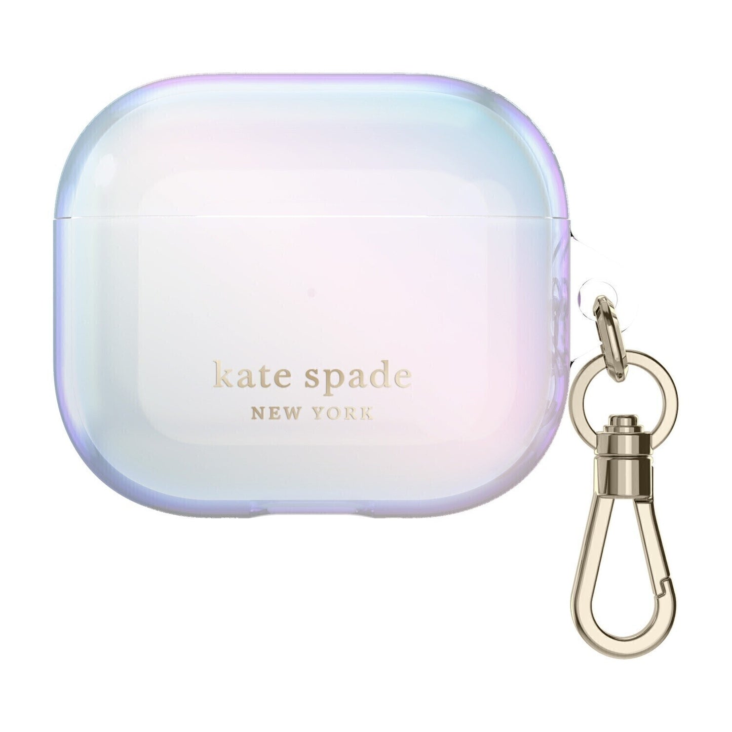 Kate Spade New York AirPods 3 Protective Case, Iridescent/Gold Foil Logo/Premium