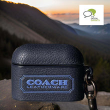 Coach AirPods Pro Wrapped Case, Coach Badge/Midnight Navy Pebbled Leather