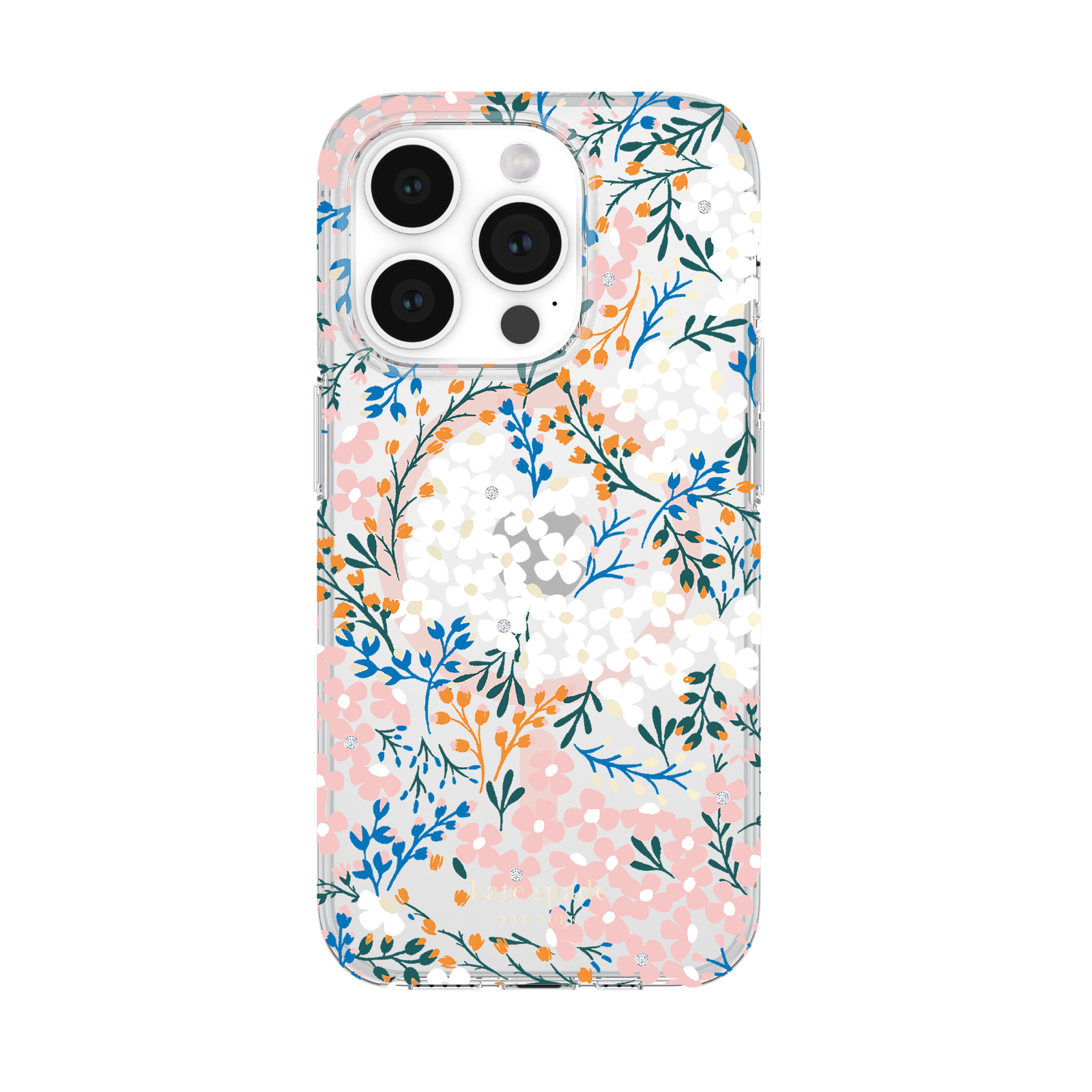 KSNY iPhone 15 Pro Protective Hardshell Case with MagSafe, Multi Floral/Rose/Pac