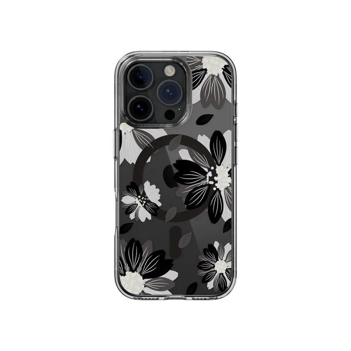 SwitchEasy iPhone 16 Pro Style M Pattern Shockproof, Black Flower