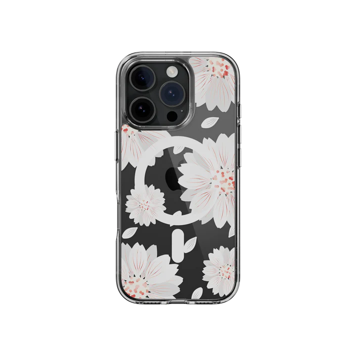 SwitchEasy iPhone 16 Pro Style M Pattern Shockproof, White Flower