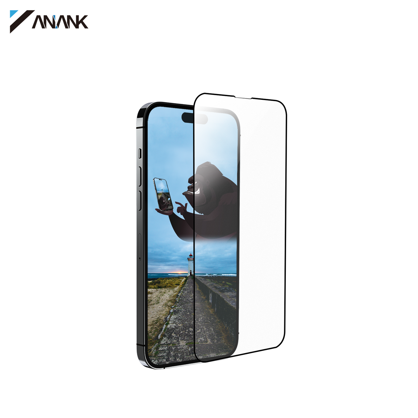 Anank iPhone 15 Pro Tempered Glass, 2.5D Anti Fingerprint(Screen Protector)