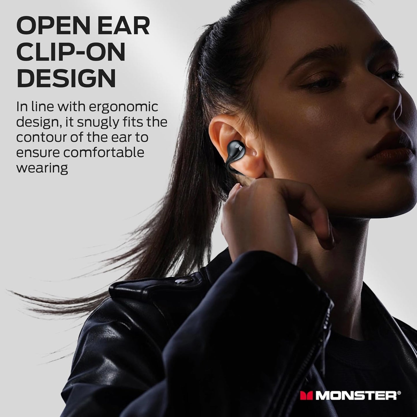 Monster Open Ear AC600 Air Conduction Bluetooth Headphones, Black