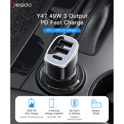 Yesido Y47 PD Output 25W Total 49W Car Charger