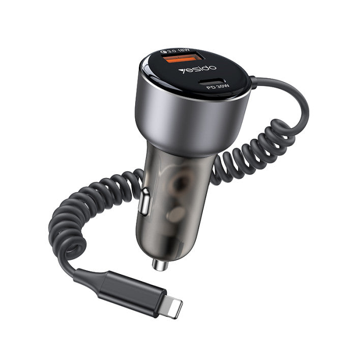 Yesido Y57 USB-C 30W+USB-A QC3.0 18W Car Charger