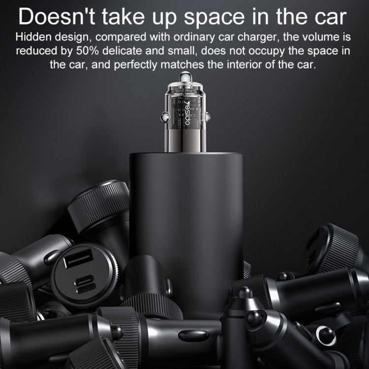 Yesido Y69 Dual USB-C PD30W mini Zinc Alloy Car Charger