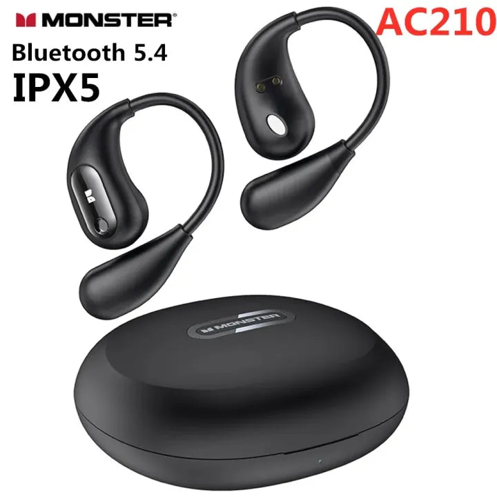 Monster Open Ear AC210 Air Conduction Bluetooth Headphones, Black